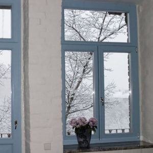 Двухстворчатое противопожарное окно с фрамугой / серия FRM1063